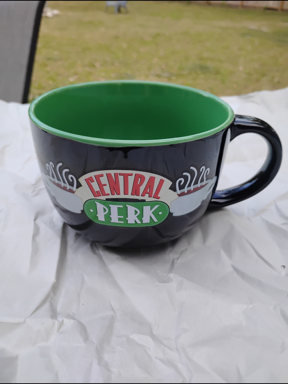 NEW Large FRIENDS Oversized Central Perk Black Ceramic Coffee Mug